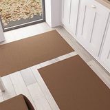 PETTI Artigiani Italiani - TPCTU Keukentapijt, antislip, wasbaar, 52 x 240 cm, patroon, effen, bruin, 100% Made in Italy