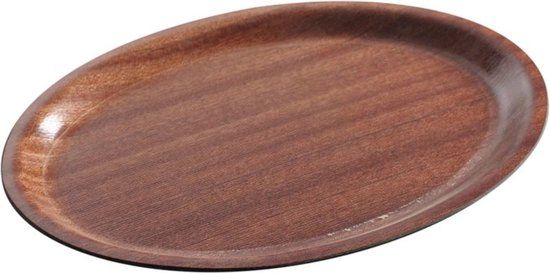 Hendi Dienblad Ovaal - Antislip - Woodform Mahonie - 200x265mm