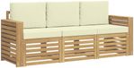 vidaXL - Sofa-Set - 3-delig - Wit en crèmekleurig - Polyester
