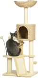 PawHut Kattenkrabpaal Hout 45x40x116cm Beige