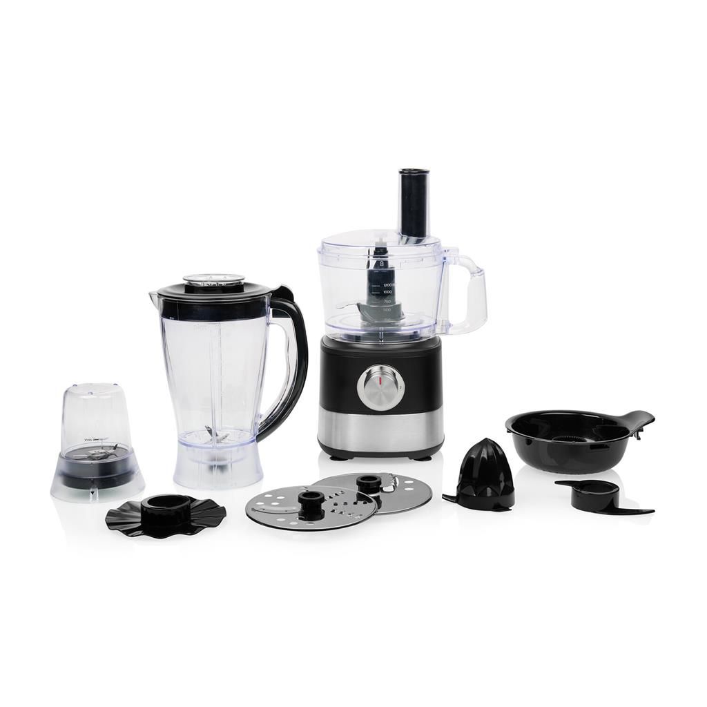 Princess 221054 Foodprocessor - 1000W - 8-in-1 - Blender - Ijs Crusher - Antraciet