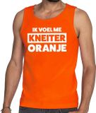 Bellatio Decorations Shoppartners Bv Oranje tekst tanktop / mouwloos shirt Ik voel me kneiter oranje voor heren - Koningsdag kleding L