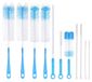 Bouteilles brosses - Set de 11 - Multifonctionnel - Manche bleu