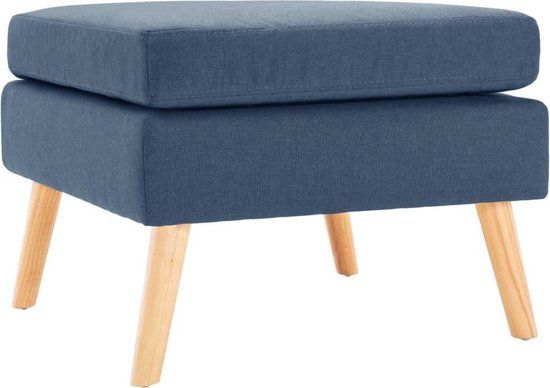 vidaXL Voetenbank Stof Blauw