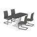 Vicco Eettafel set Fenaro Zwart/Wit 120 x 80 cm met 4 eetkamerstoelen, grijs