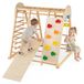 COSTWAY 8-in-1 structure d'escalade en bois, jeu d'escalade pliable avec tour d'escalade, prises d'escalade, rampe d'escalade, filet d'escalade, corde d'escalade, échelle et balançoire