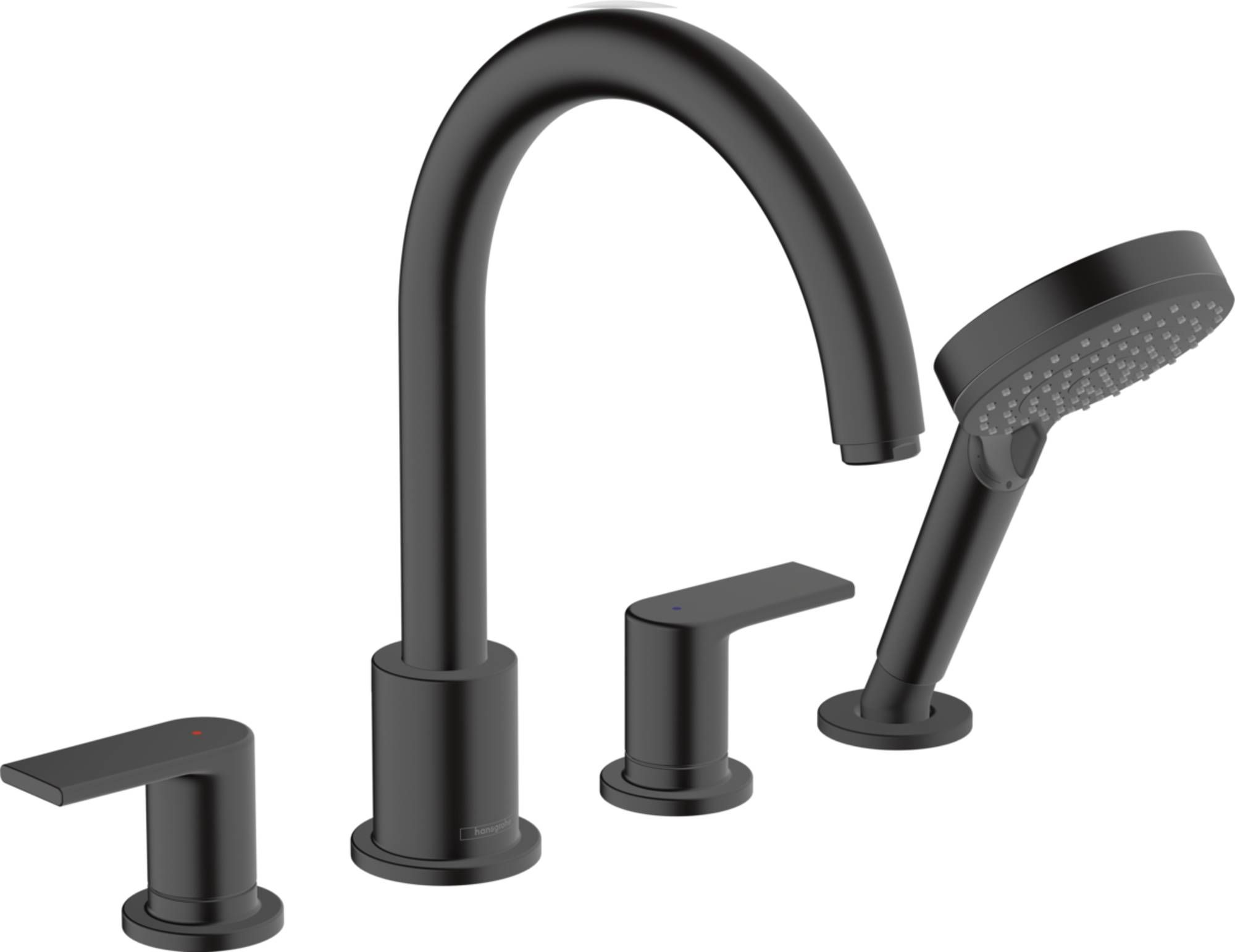 Hansgrohe Vernis Blend afdekset badkraan 211mm 4-gats mat zwart | 71456670