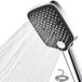 Ibenzoa® Douche à économie d'eau – 5 modes de jet, adapté à basse pression, ABS chromé, tuyau PVC en acier inoxydable de 1,5 mètre, raccord en laiton, chrome
