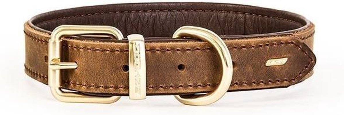 EzyDog Oxford Leren Hondenhalsband - Classic - Small Bruin bruin