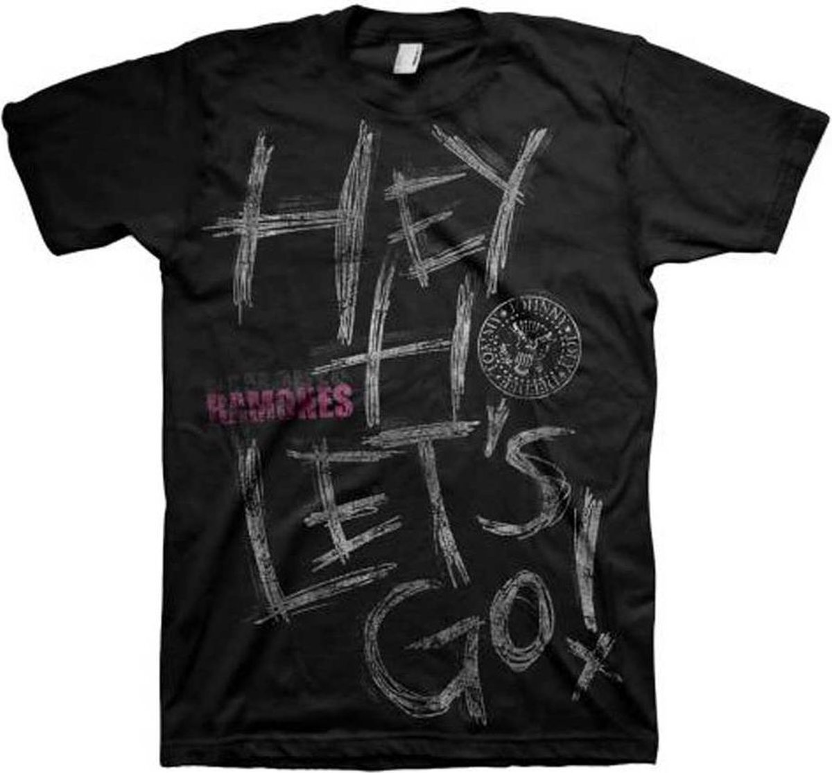 Rocks-Off Ramones Heren Tshirt -S- Hey Ho Zwart