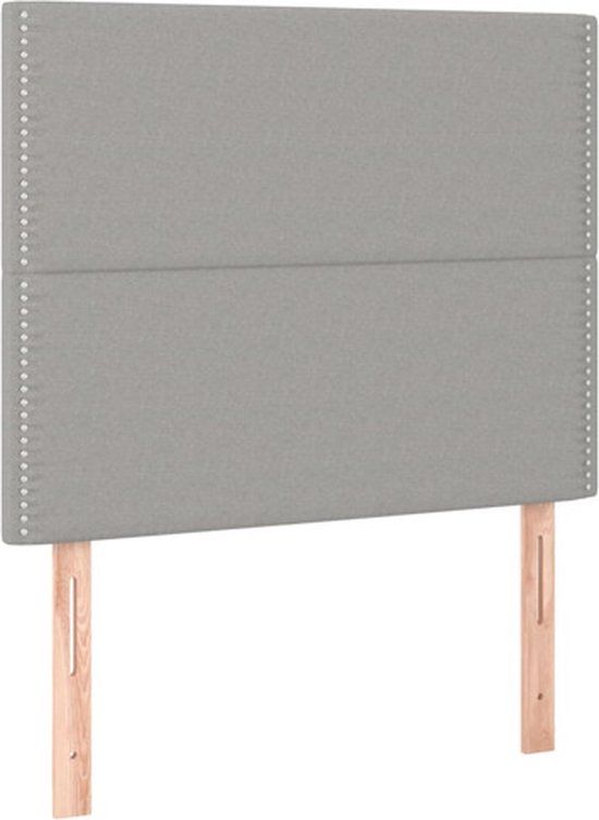 vidaXL Hoofdbord Lichtgrijs Stof 100x5x118/128 cm