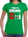 Bellatio Decorations Shoppartners Bv Time to drink Wine tekst t-shirt groen dames - dames shirt Time to drink Wine XL