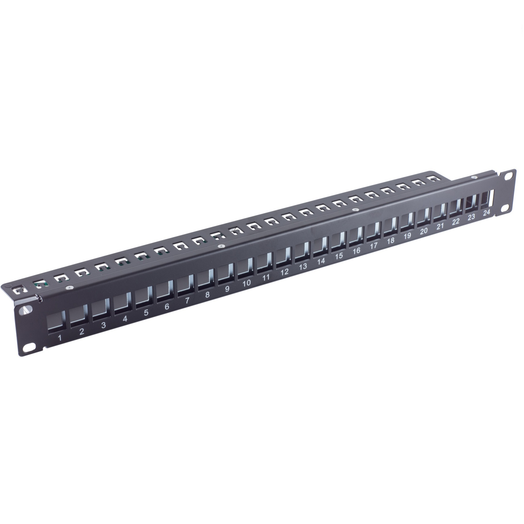 S-Impuls 19'' Patch Panel 1U voor 24 Keystone modules - compact / zwart