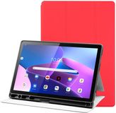 Selected by GSMpunt.nl Lenovo Tablet Hoes Geschikt voor Lenovo Tab M10 Plus Gen 3 | Luxe Tri-Fold Book Case | Kunst Leren Bescherm Hoes | Standaard Functie | Rood