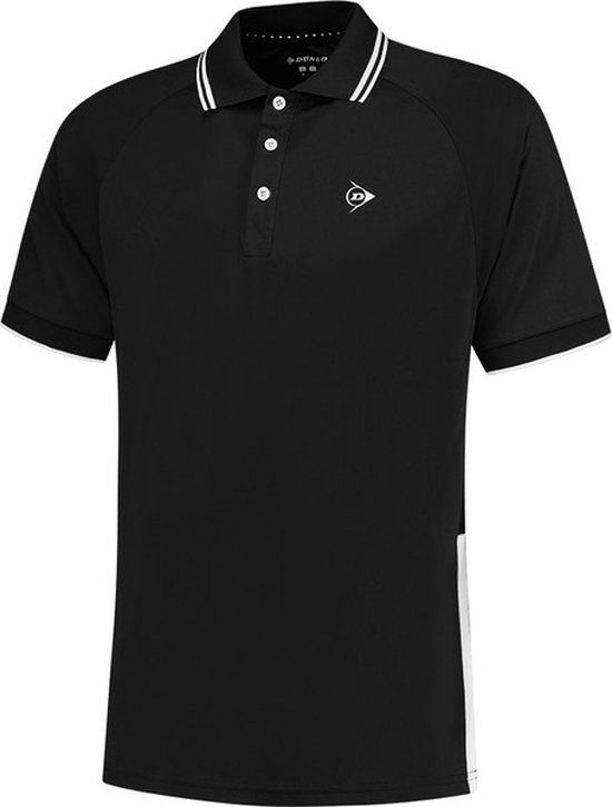 Dunlop Club Polo Tennis Shirt - Black/White - Men - Size S