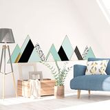 Ambiance Sticker Muurstickers - Decoratie voor slaapkamer/woonkamer - Gigantische muursticker van Scandinavische bergen ENNEDI - 70x115cm