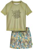 Playshoes kinderbadset met UV-bescherming Wave Shorts Oliv