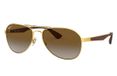 Ray-Ban RB3549 Lunettes de soleil Pilote Marron/Or Unisexe Verre polarisé Métal S/M