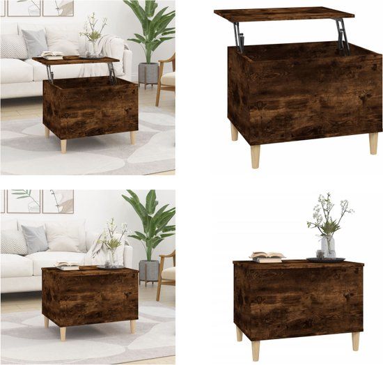 VidaXL Salontafel 60x44,5x45 cm bewerkt hout gerookt eikenkleurig