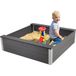 dobar® Zandbak van weerbestendig WPC - zandbak om te spelen voor de tuin - 115 x 115 x 30 cm - antraciet