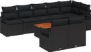 vidaXL Tuinbank - Set - 9 - st - Zwart - poly - rattan