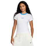 Nike Shirt W NSW Nk Chll KNT Md CRP Wrs, White/Lt Photo Blue, HF8819-100, XS