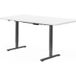 FlexiSpot Bureau réglable en hauteur cadre en acier au carbone; 166,9x85,8x6,2 cm (LxlxH); noir/blanc; rectangulaire