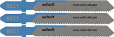 wolfcraft - 3 decoupeerzaagbladen voor staal tot 3 mm - Fijne snede - HSS met T-schacht