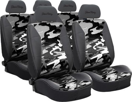 Simoni Racing Stoelhoezenset Type G compleet - Wit Camouflage - 11-delig