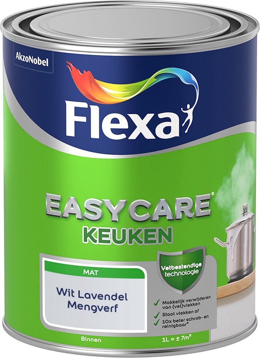 FLEXA Easycare Muurverf - Keuken - Mat - Wit Lavendel - 1 liter