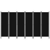 vidaXL Zwarte Paravent - 6 Panelig - 300x180 cm - Ruimteverdeler