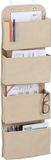 Merkloos Relaxdays hangende wandorganizer - 4 vakken - deur organizer met ophanghaken - vlies - beige