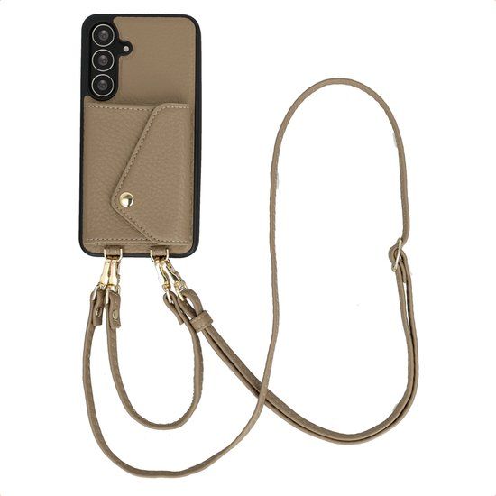 Selencia Sera Koordhoes met Pashouder Envelop voor Samsung Galaxy S25 FE - Taupe