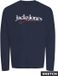 JACK&JONES Garçon T-shirt à manches longues JJTOM TEE LS CREW NECK JNR Navy Blazer Coton Taille 140