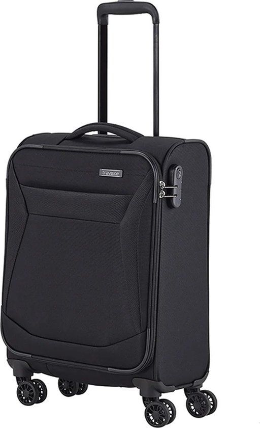 Travelite Chios 4 Wheel Handbagage Koffer 55 cm Black - Softcase - TSA Cijferslot - 34 l