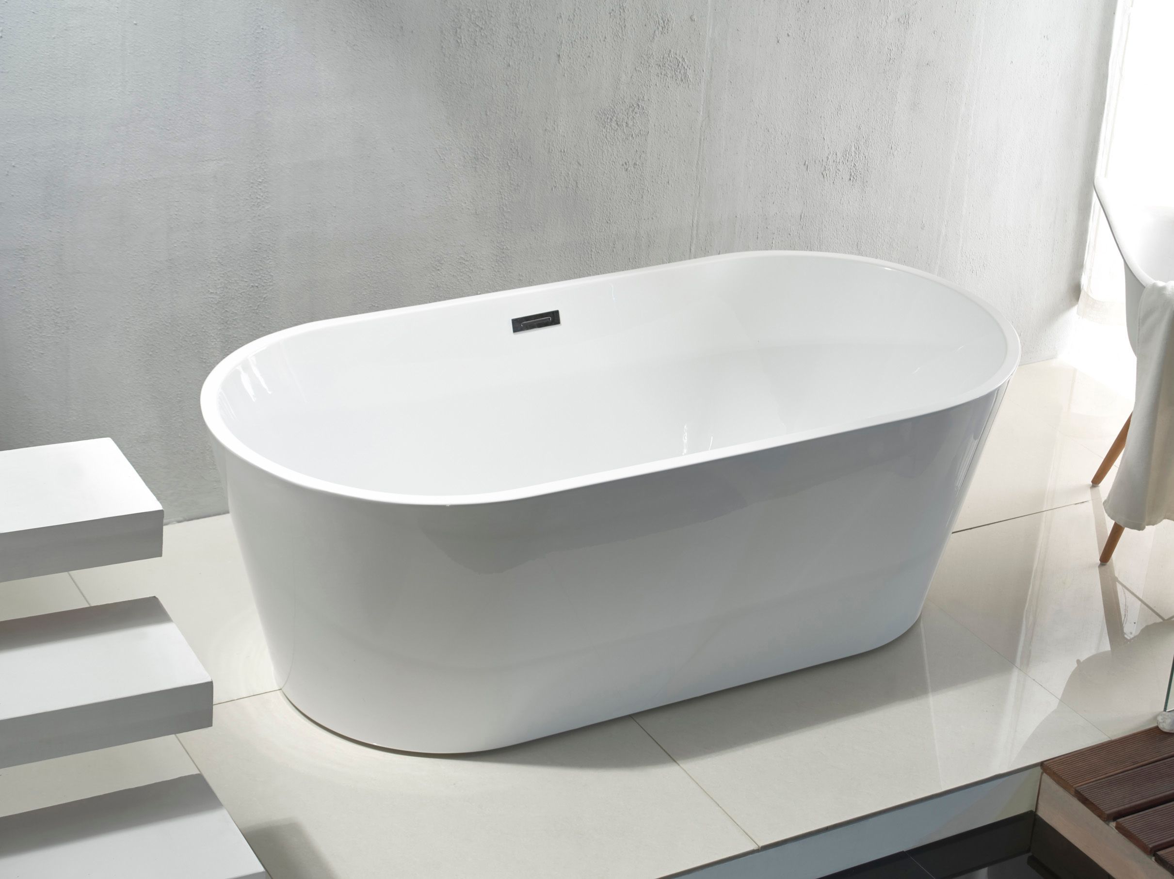 Creavit Aloni Rondo Vrijstaand Bad - 180x80cm - Wit