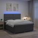 vidaXL Lit boxspring avec matelas, gris foncé, 160 x 200 cm, tissu