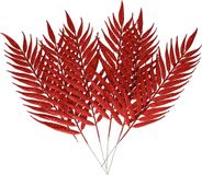 Othmar Decorations Kerst decoratie insteek bladeren - 12x stuks - rood - 29 cm