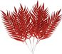 Othmar Decorations Kerst decoratie insteek bladeren - 12x stuks - rood - 29 cm