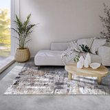 Elle Decor Malard tapijt, modern abstract, antislip design, laagpolig tapijt voor slaapkamer, eetkamer, woonkamer, hal, keuken, antraciet goud, 80 x 150 cm