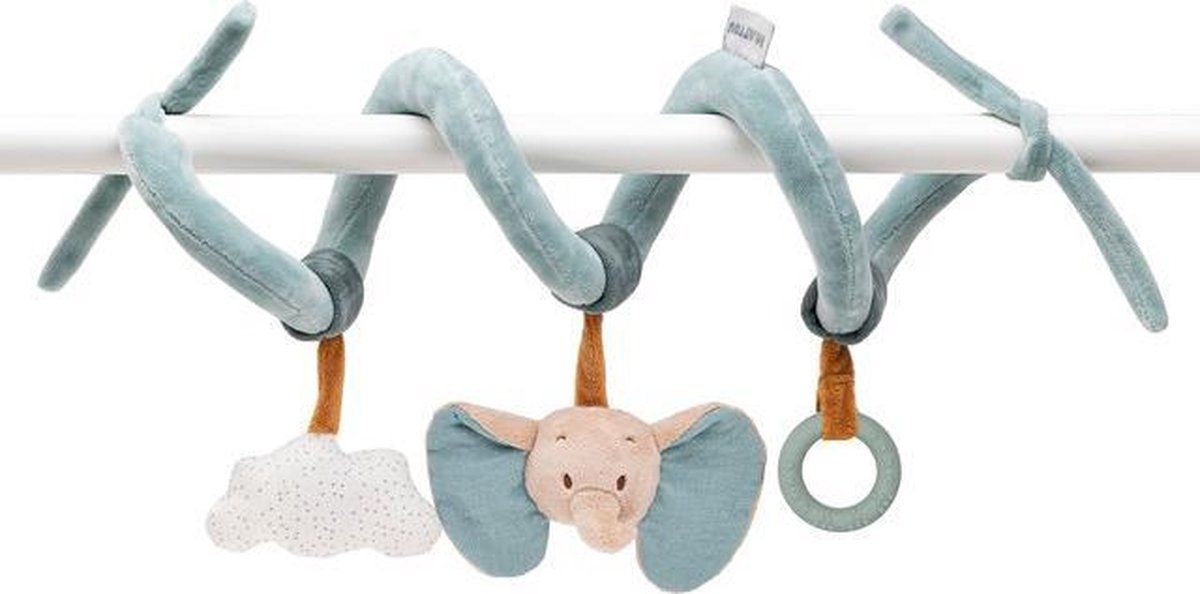 Nattou Axel en Luna Speelspiraal - Polyester/Katoen - 27x17 cm - Groen, Beige