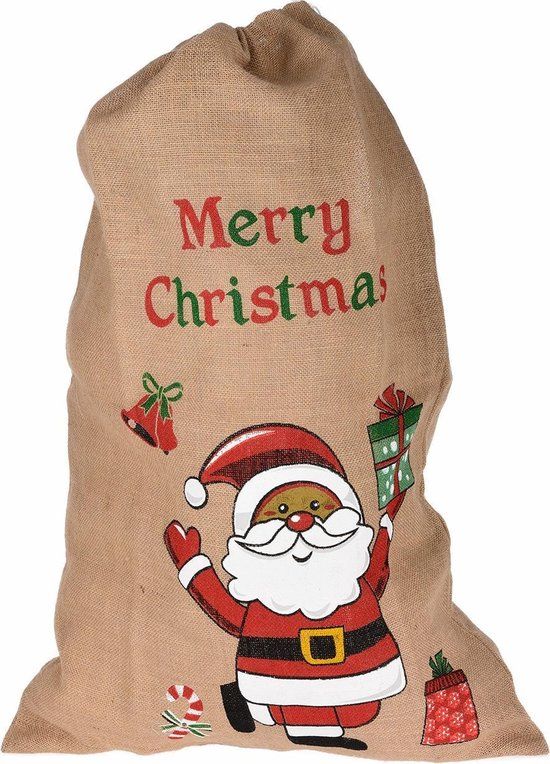 Holly Jolly Christmas Bar@easy Jute kerstzak - Merry Christmas
