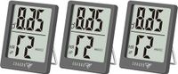 Non-branded 3 Pieces Digital Thermo-hygrometer Indoor Thermometer Hygrometer - Temperature Humidity Meter - High Accuracy - Interior Nursery - Living Room Office - Grey
