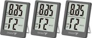 Non-branded 3 Pieces Digital Thermo-hygrometer Indoor Thermometer Hygrometer - Temperature Humidity Meter - High Accuracy - Interior Nursery - Living Room Office - Grey