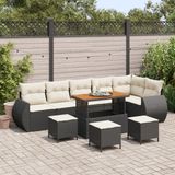 vidaXL Banc de jardin - 10 places - Noir et crème