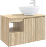 vidaXL - Badkamermeubel - Set - 2 - st - Sonoma - Eiken - Bewerkt - hout