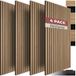 tectake Panneau mural Panneaux acoustiques en MDF et placage bois véritable, 110 x 50 x 1,1 cm, aspect bois en chêne, 4 pièces.