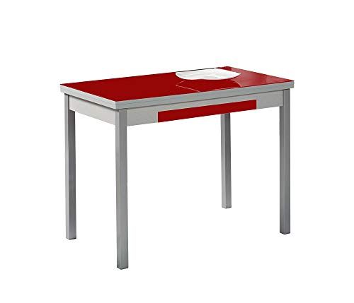 ASTIMESA Vleugel keukentafel - metaal - rood - 90 x 50 cm - EAN: 8435627801815