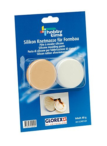 Glorex 6 2407 431 - siliconen kneedmassa 2 - componenten voor vormbouw, 2 x 40 g, geschikt voor het vormen van kleine voorwerpen