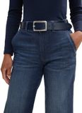 Tom Tailor - TTEVE leren riem met vierkante gesp - Maat 90 - navy uni